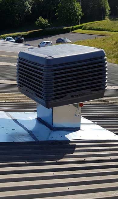 Rooftop evaporative cooler serviced in Melbourne